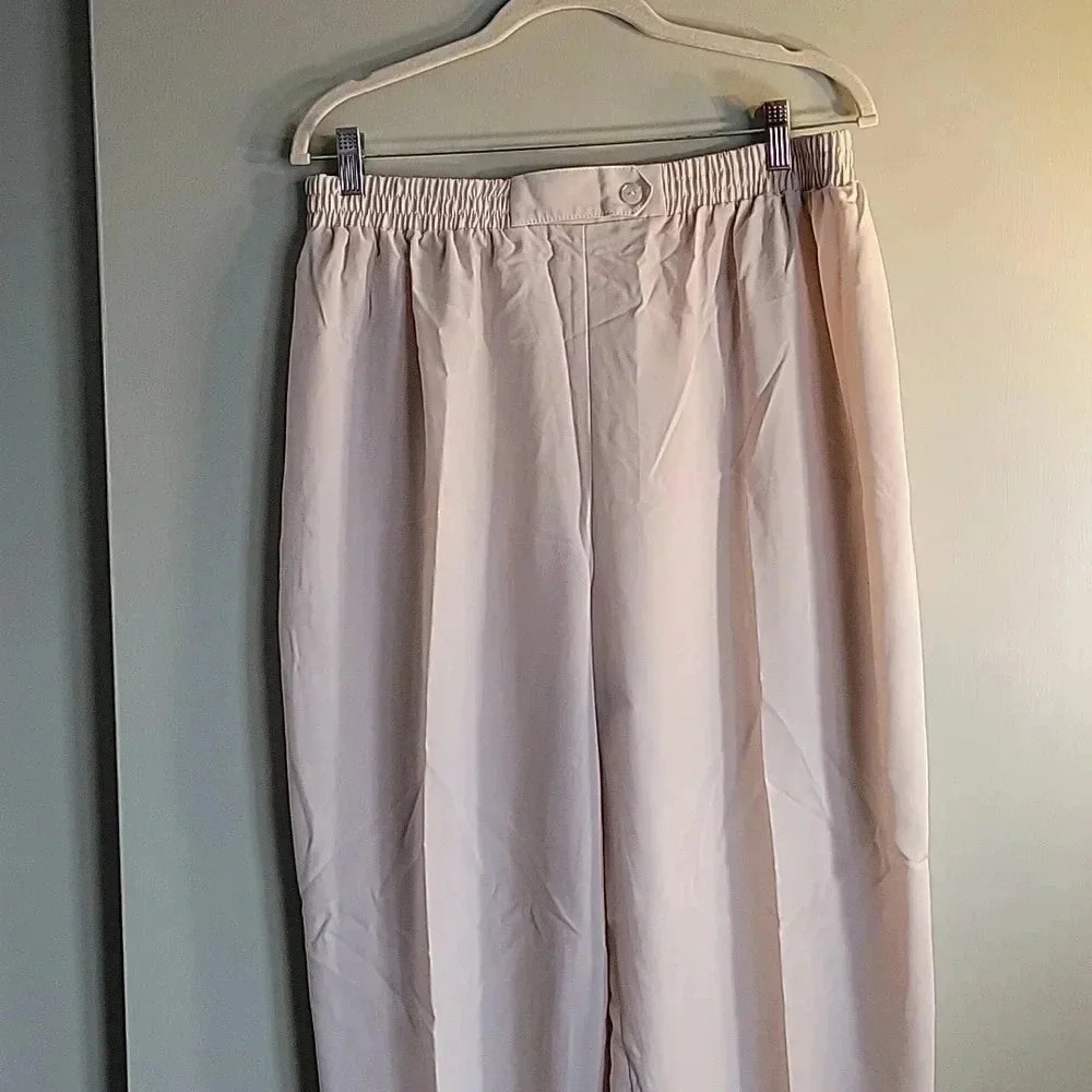 Maggie Sweet Elastic Waistband Pants 1X Petite Taupe